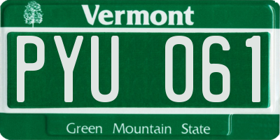 VT license plate PYU061