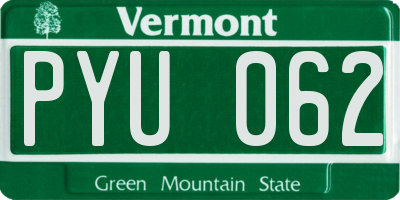 VT license plate PYU062