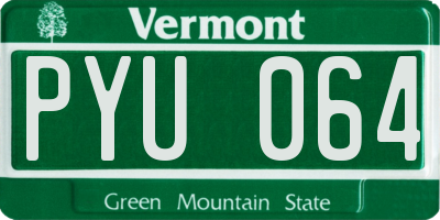 VT license plate PYU064