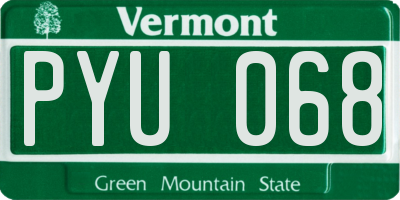 VT license plate PYU068