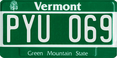 VT license plate PYU069