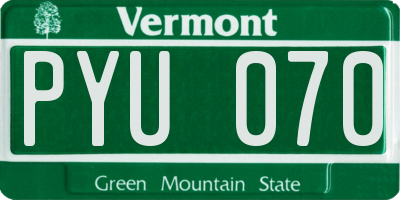 VT license plate PYU070
