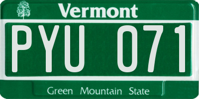 VT license plate PYU071