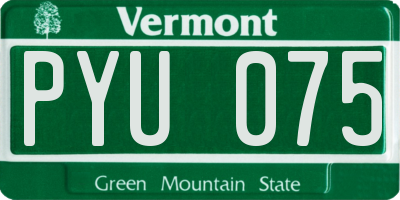 VT license plate PYU075
