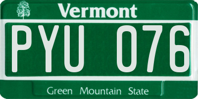 VT license plate PYU076