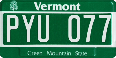 VT license plate PYU077