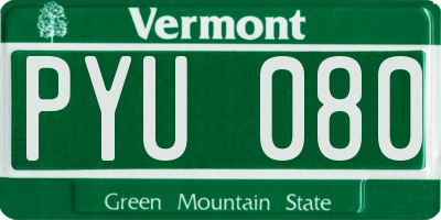 VT license plate PYU080