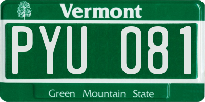 VT license plate PYU081