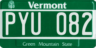 VT license plate PYU082