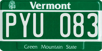 VT license plate PYU083