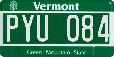 VT license plate PYU084