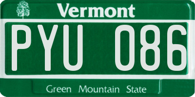 VT license plate PYU086
