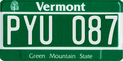 VT license plate PYU087
