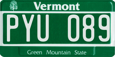 VT license plate PYU089