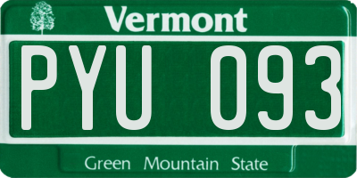 VT license plate PYU093