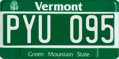 VT license plate PYU095