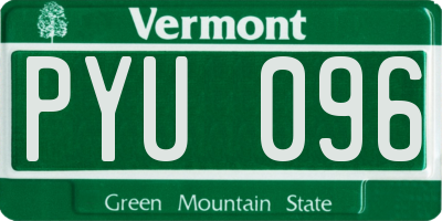 VT license plate PYU096