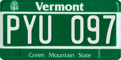 VT license plate PYU097