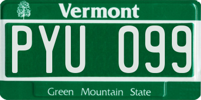 VT license plate PYU099