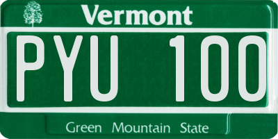 VT license plate PYU100