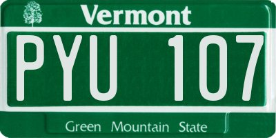 VT license plate PYU107