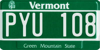 VT license plate PYU108