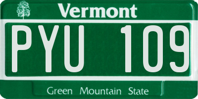 VT license plate PYU109