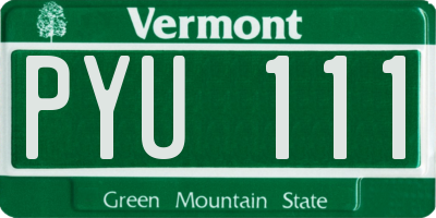 VT license plate PYU111
