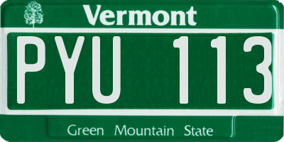 VT license plate PYU113