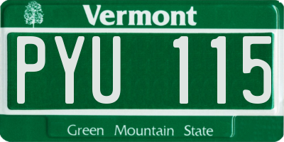 VT license plate PYU115