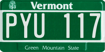 VT license plate PYU117