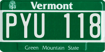 VT license plate PYU118