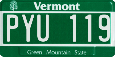 VT license plate PYU119
