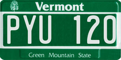 VT license plate PYU120