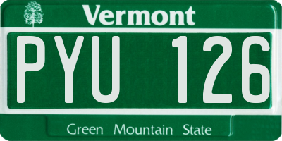 VT license plate PYU126