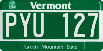 VT license plate PYU127