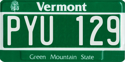 VT license plate PYU129