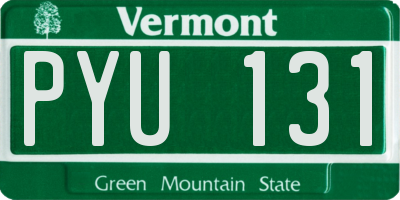 VT license plate PYU131