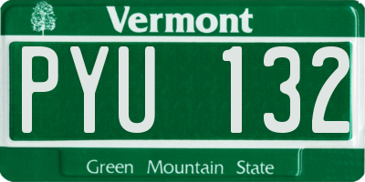 VT license plate PYU132