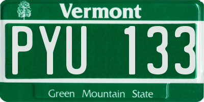 VT license plate PYU133
