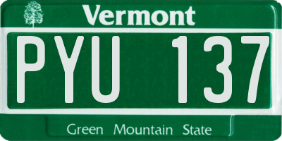 VT license plate PYU137
