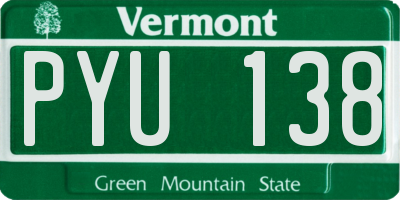 VT license plate PYU138