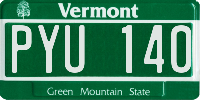 VT license plate PYU140