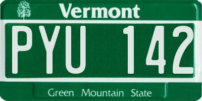 VT license plate PYU142