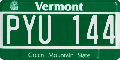 VT license plate PYU144