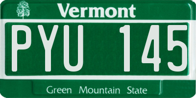 VT license plate PYU145