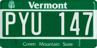 VT license plate PYU147