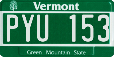VT license plate PYU153