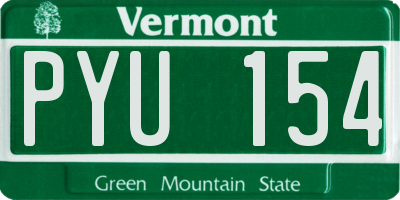 VT license plate PYU154