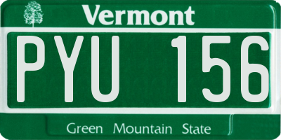 VT license plate PYU156